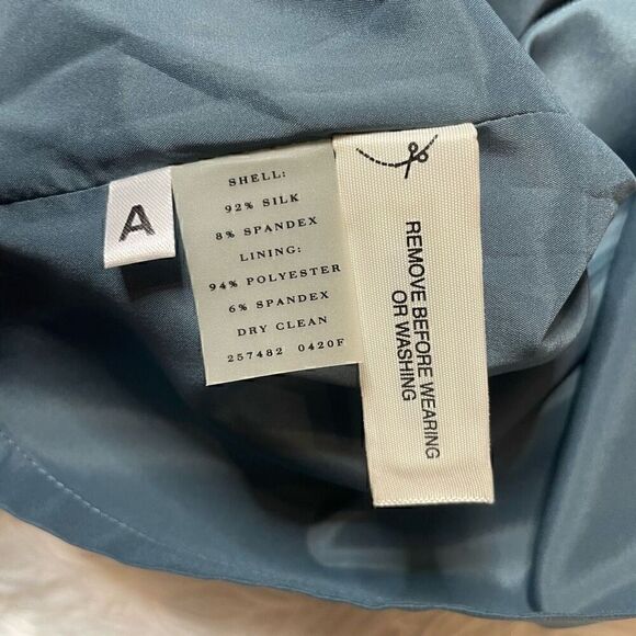 Ann Taylor Silk Blue Pleated Dress Formal Size 14 NWT MSRP $178 - Picture 8 of 11